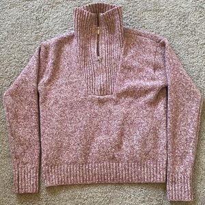 Heather pink quarter zip sweater - XS
